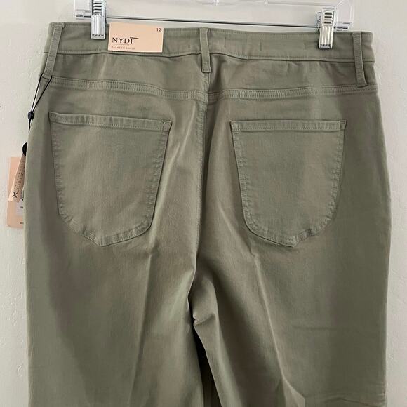 NYDJ Mia Palazzo Ankle Jeans High Waist Flare in Juniper Green Size 12 $109 NWT - Picture 12 of 12